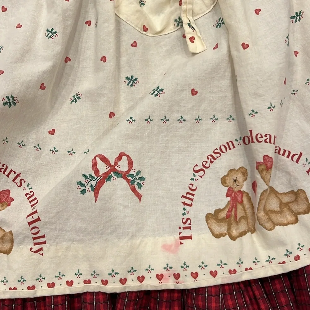 Vintage Daisy Kingdom Girls Dress Red Cream Long Sleeve Size 5/6